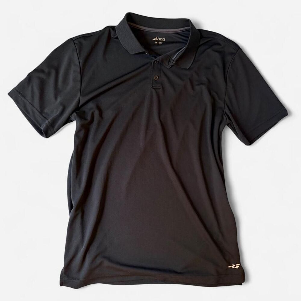 Bcg Men's Black and Grey Polo-shirts